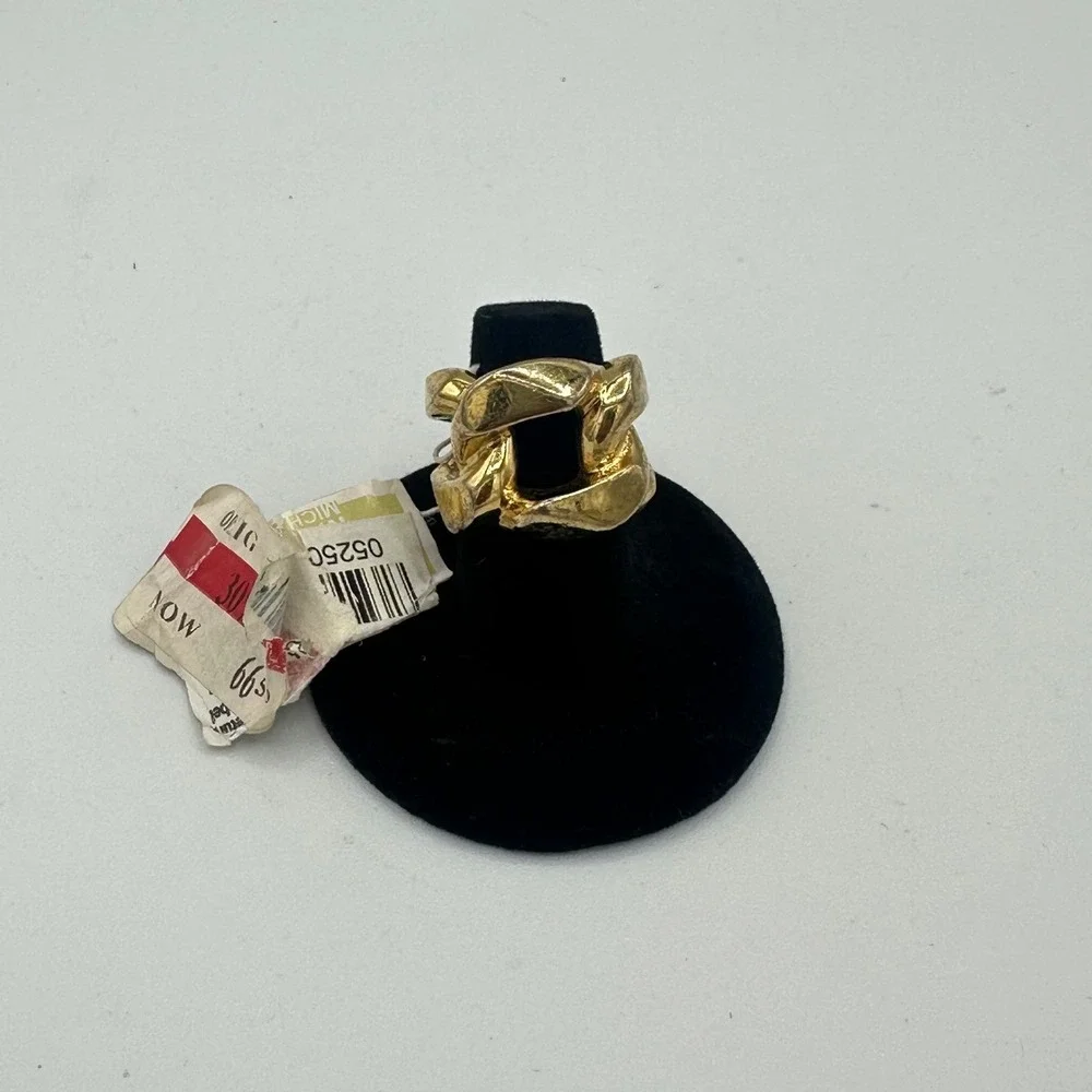 Michael Kors Curb Link Statement Ring Womens Size 6 Gold New With Imperfections